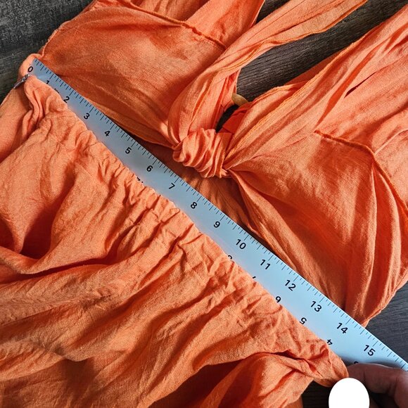 Blue Positano 100% Linen Sleeveless Tank A-Line Mini Sun Dress Medium - Picture 4 of 7